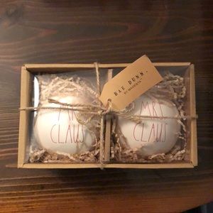 Rae Dunn by Magenta Mr Claus/Mrs Claus Ornaments.